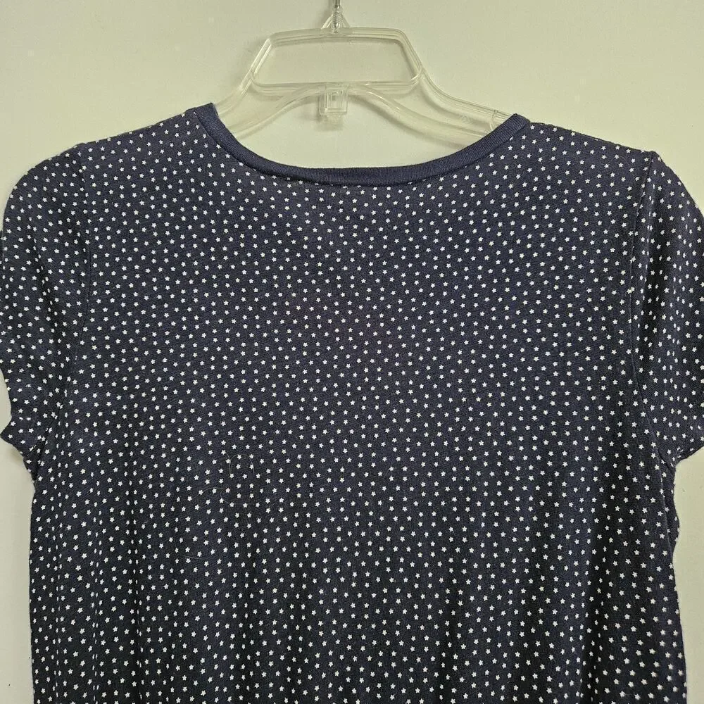Polo Ralph Lauren Girls Knit Dress Sz XL (16 Navy Blue White Stars Elastic Waist